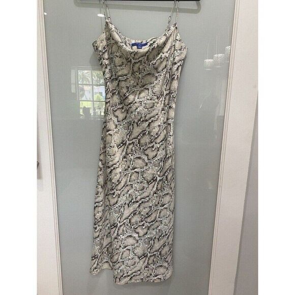 Carla Santana x Apt 9 Women's Long Snake Print Silky Flowly Slip On Dress Sz S - Picture 1 of 5